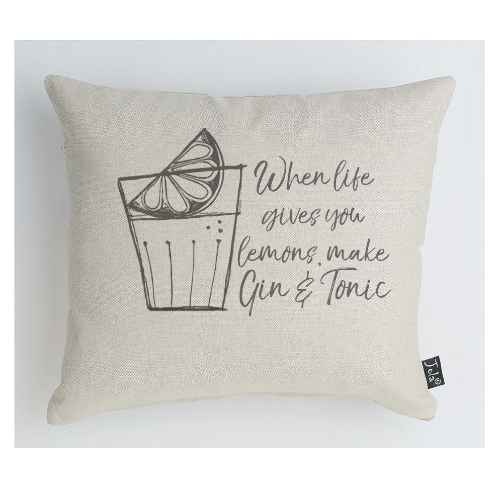 Gin and Tonic lemons cushion