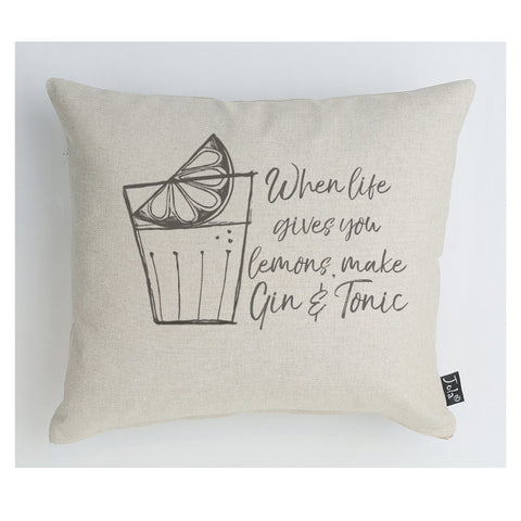 Gin and Tonic lemons cushion
