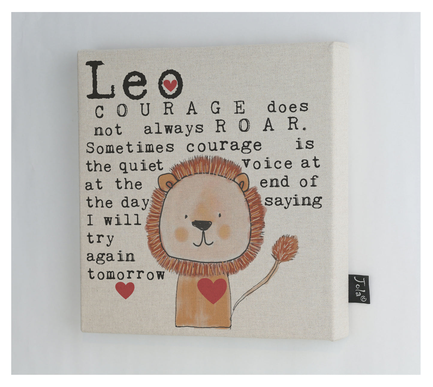 Personalised Courage Lion canvas frame