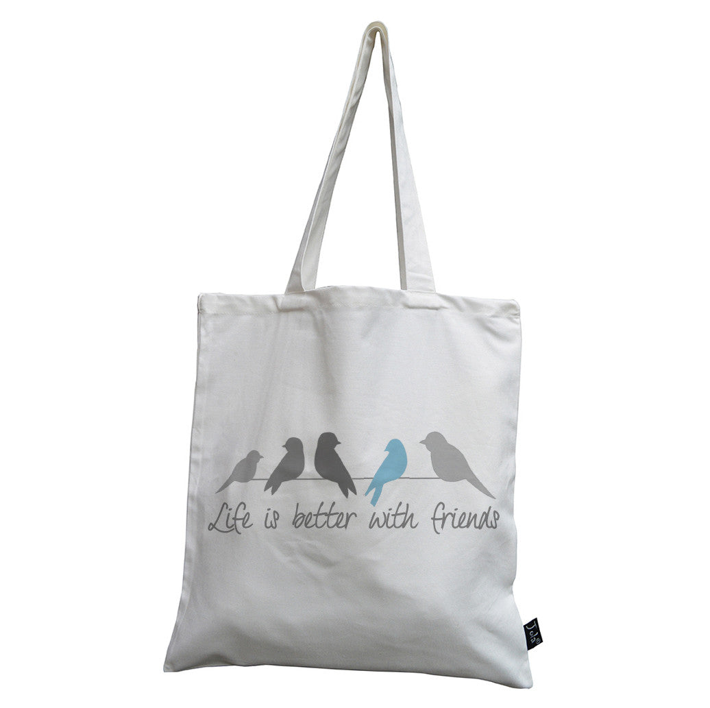 Life is better with friends canvas bag blue