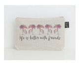 Flamingo friends small make up bag