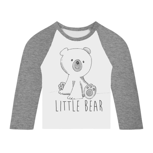 Little Bear long sleeve Toddler T Shirt grey sleeve