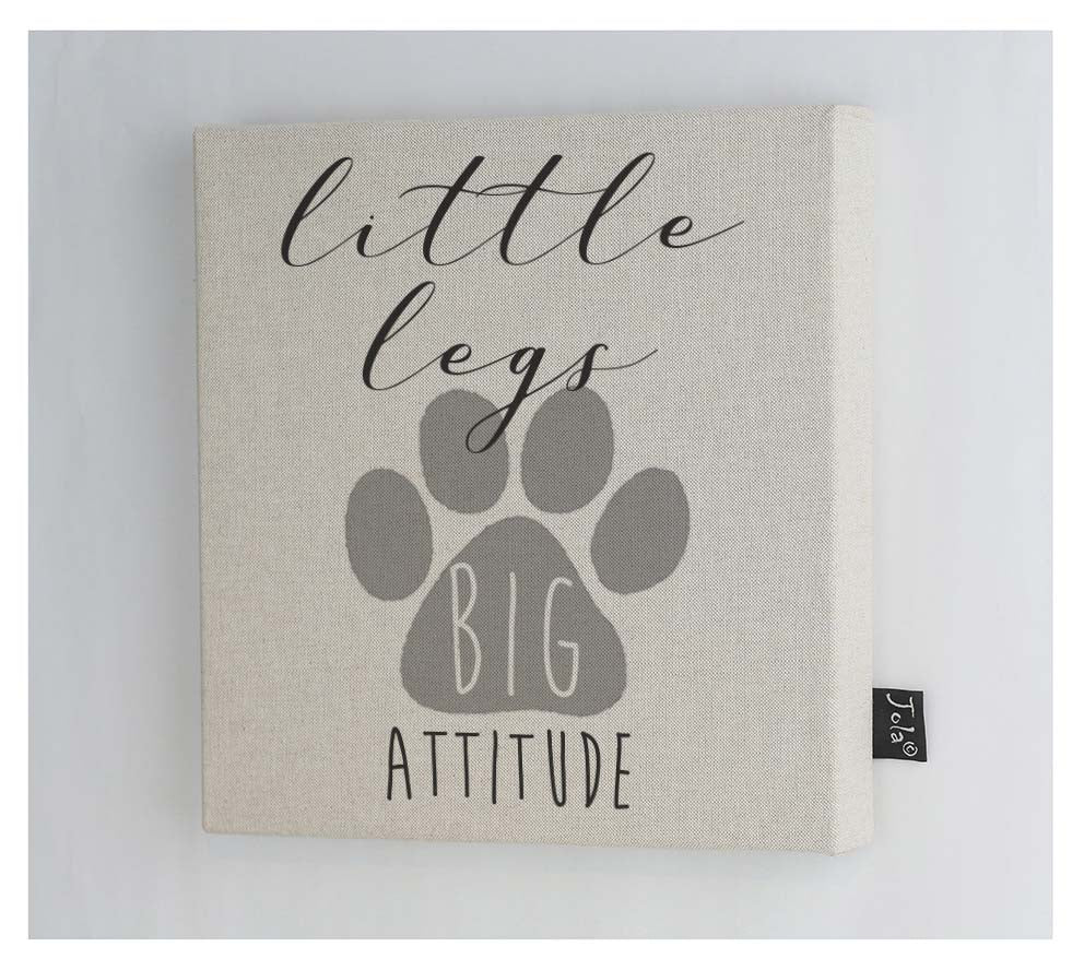Little legs Big attitude dog canvas frame
