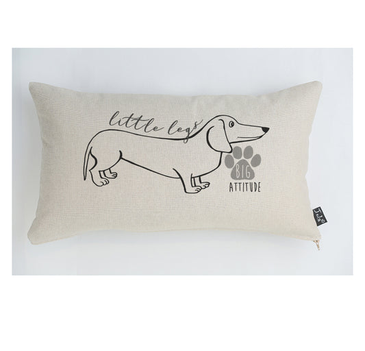 Little legs big attitude dog cushion