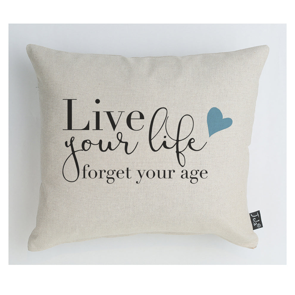 Live your life blue hearts Cushion