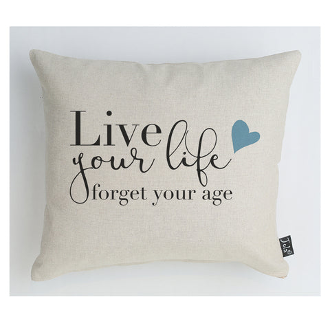 Live your life blue hearts Cushion