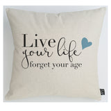 Live your life blue hearts Cushion