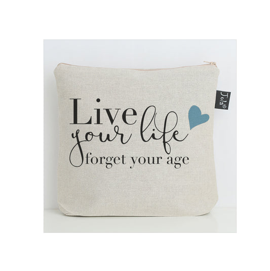 Live your life blue hearts Wash Bag