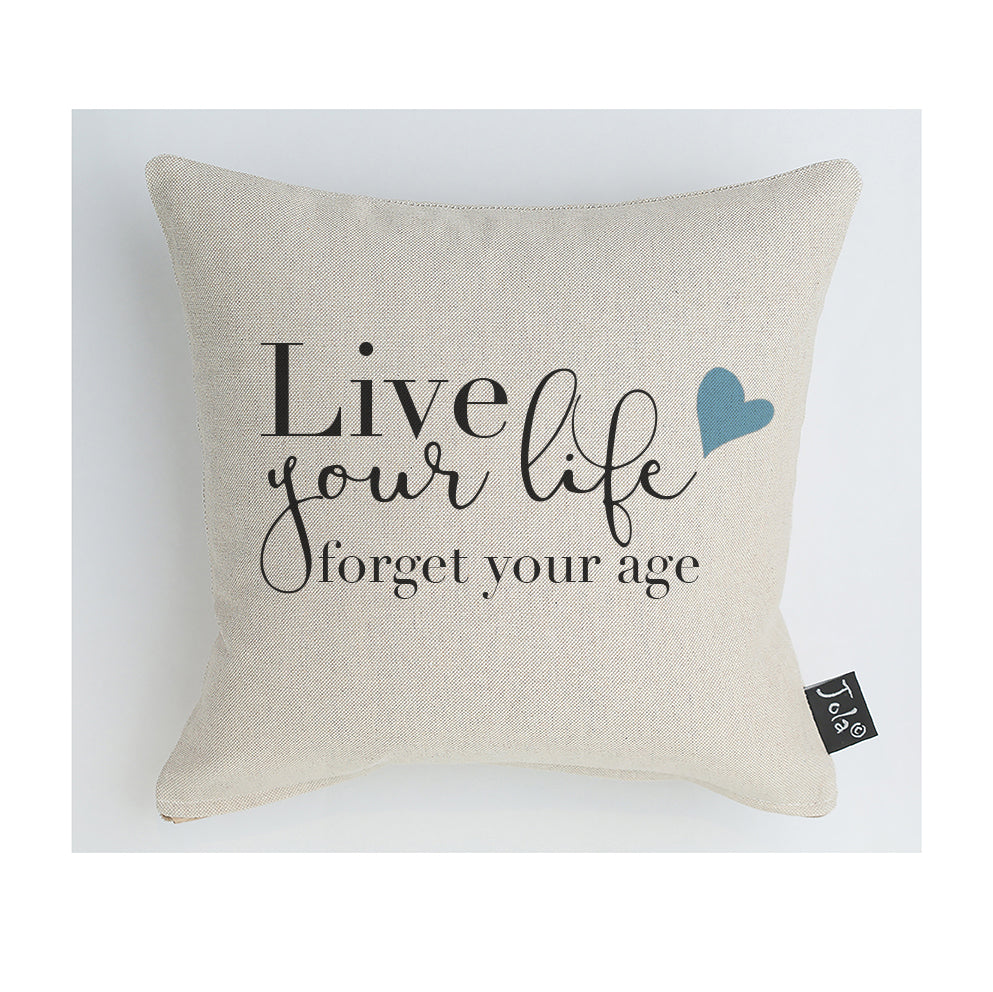 Live your life blue hearts Cushion