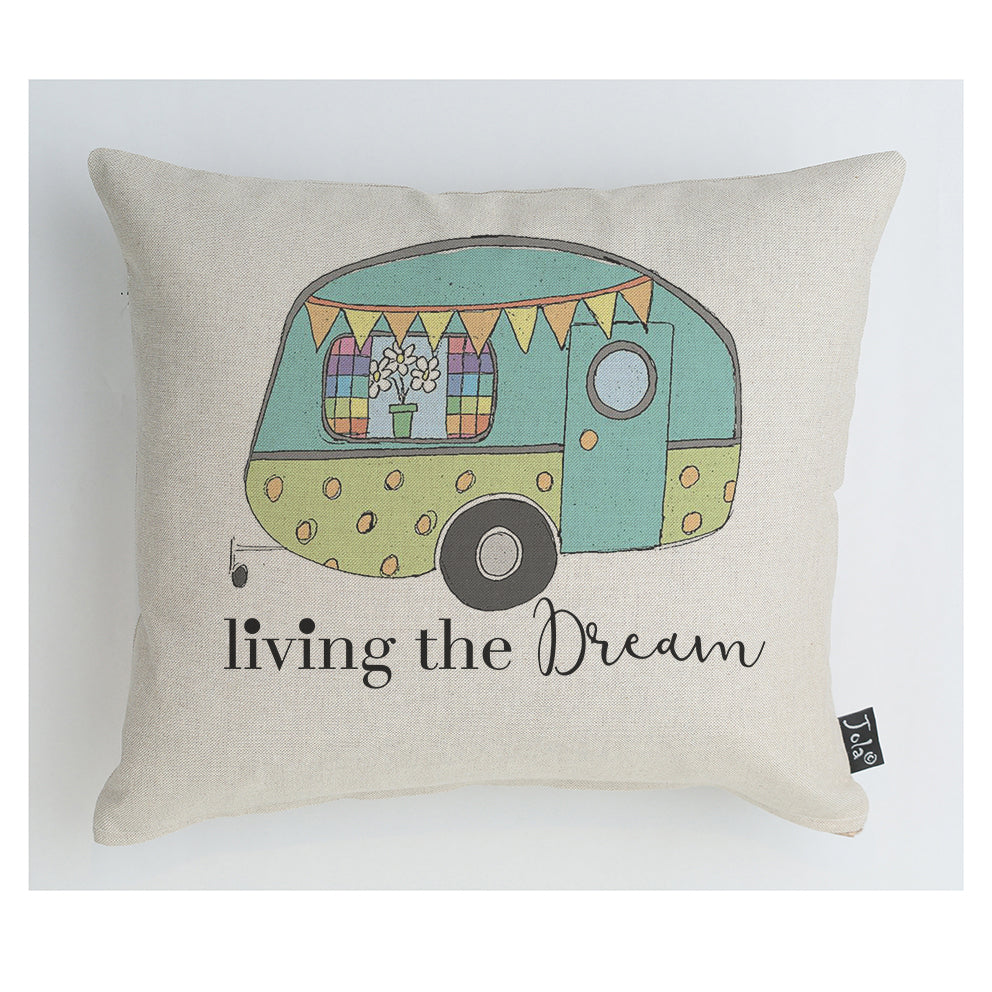 Living the Dream caravan cushion
