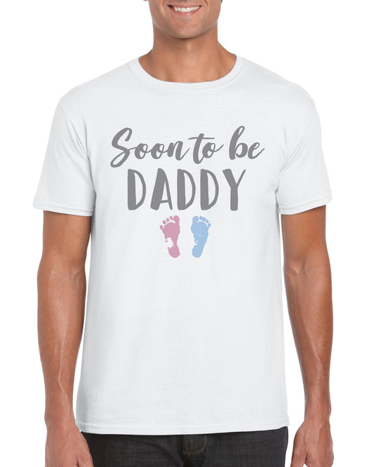 Personalised cotton T Shirt Gender Reveal soon to be Daddy