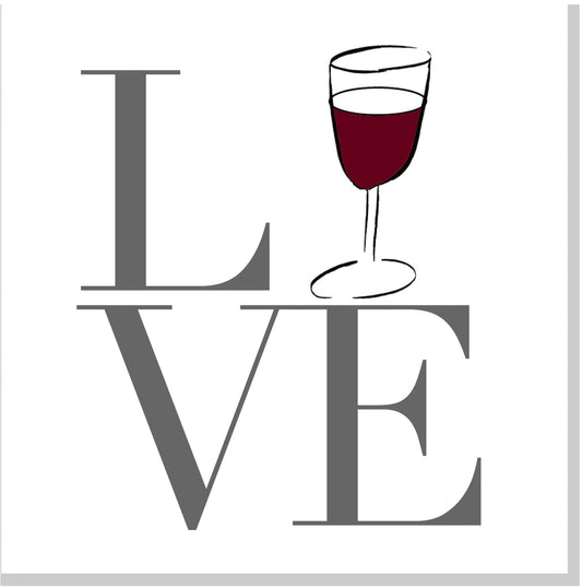 LOVE wine square card