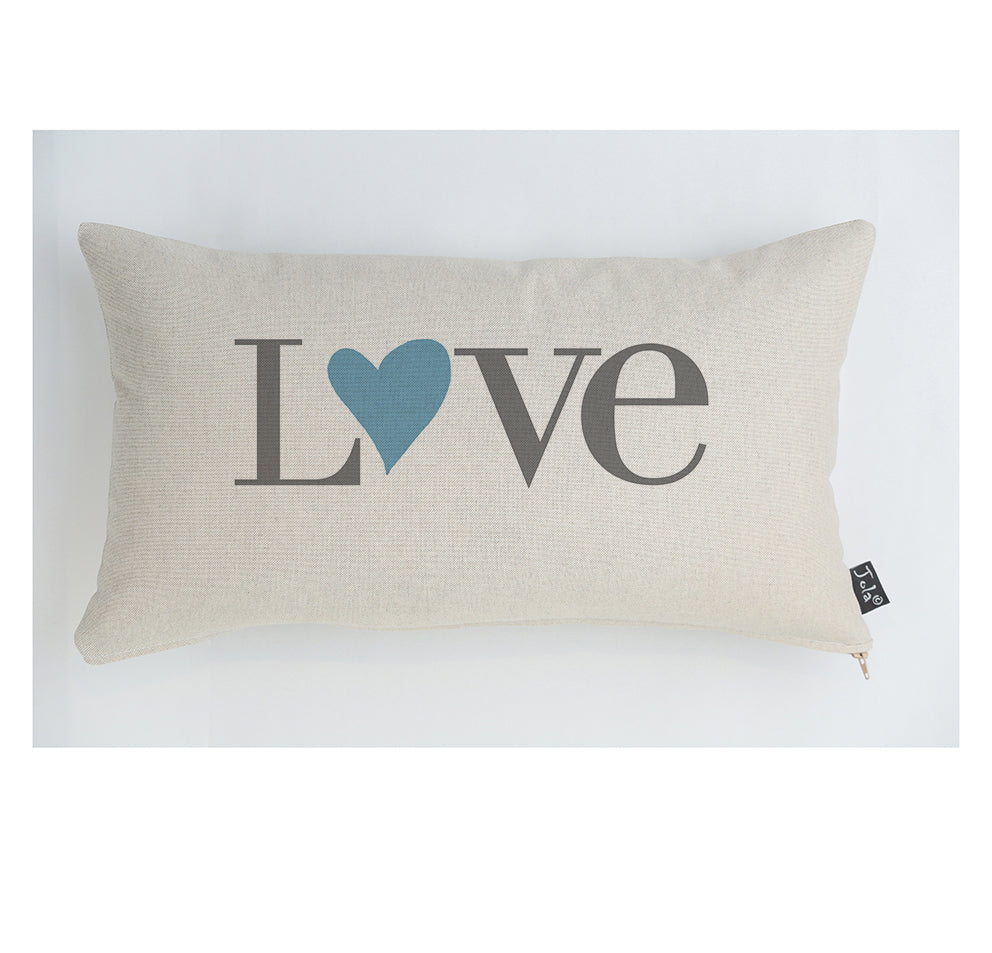 Love cushion blue heart