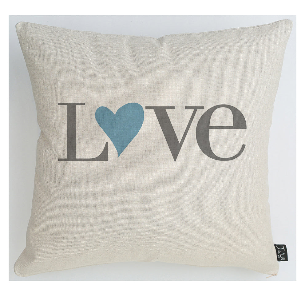 Love cushion blue heart Jola Designs