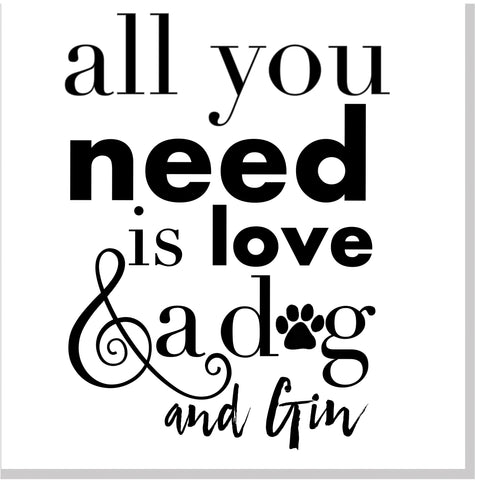 Love Dog & Gin square card