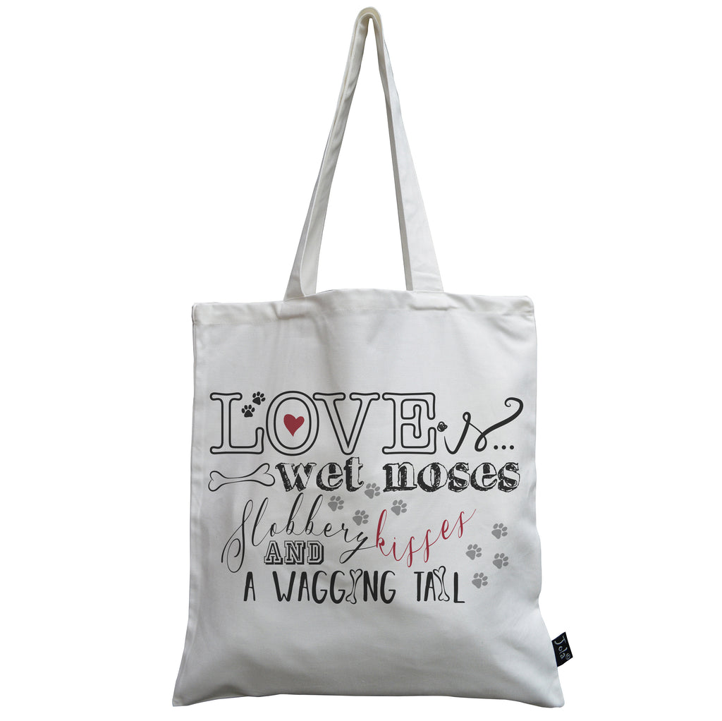 Love is Wet Nose canvas bag