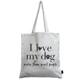 I love my Dog canvas bag