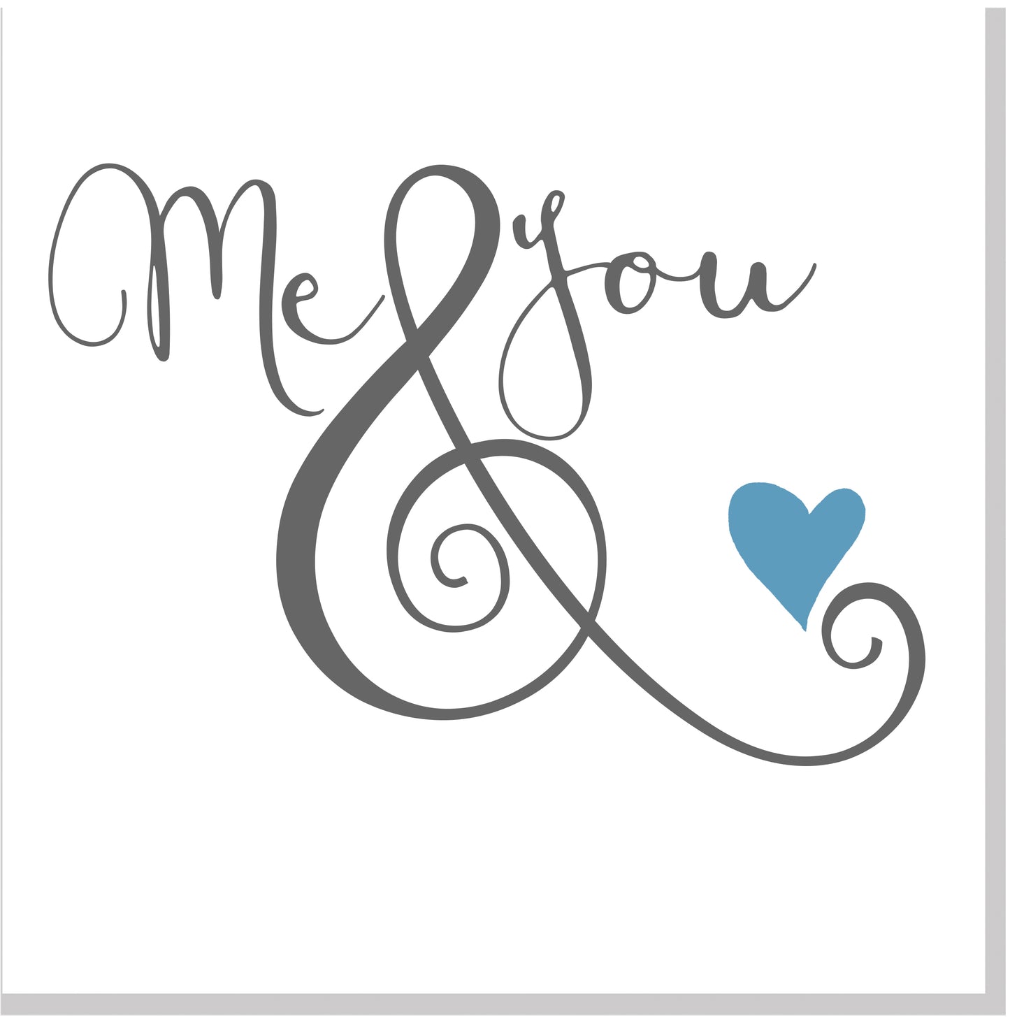 Me & You ampersand square card