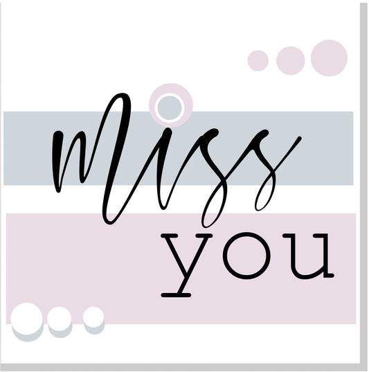 Miss you pastel square card