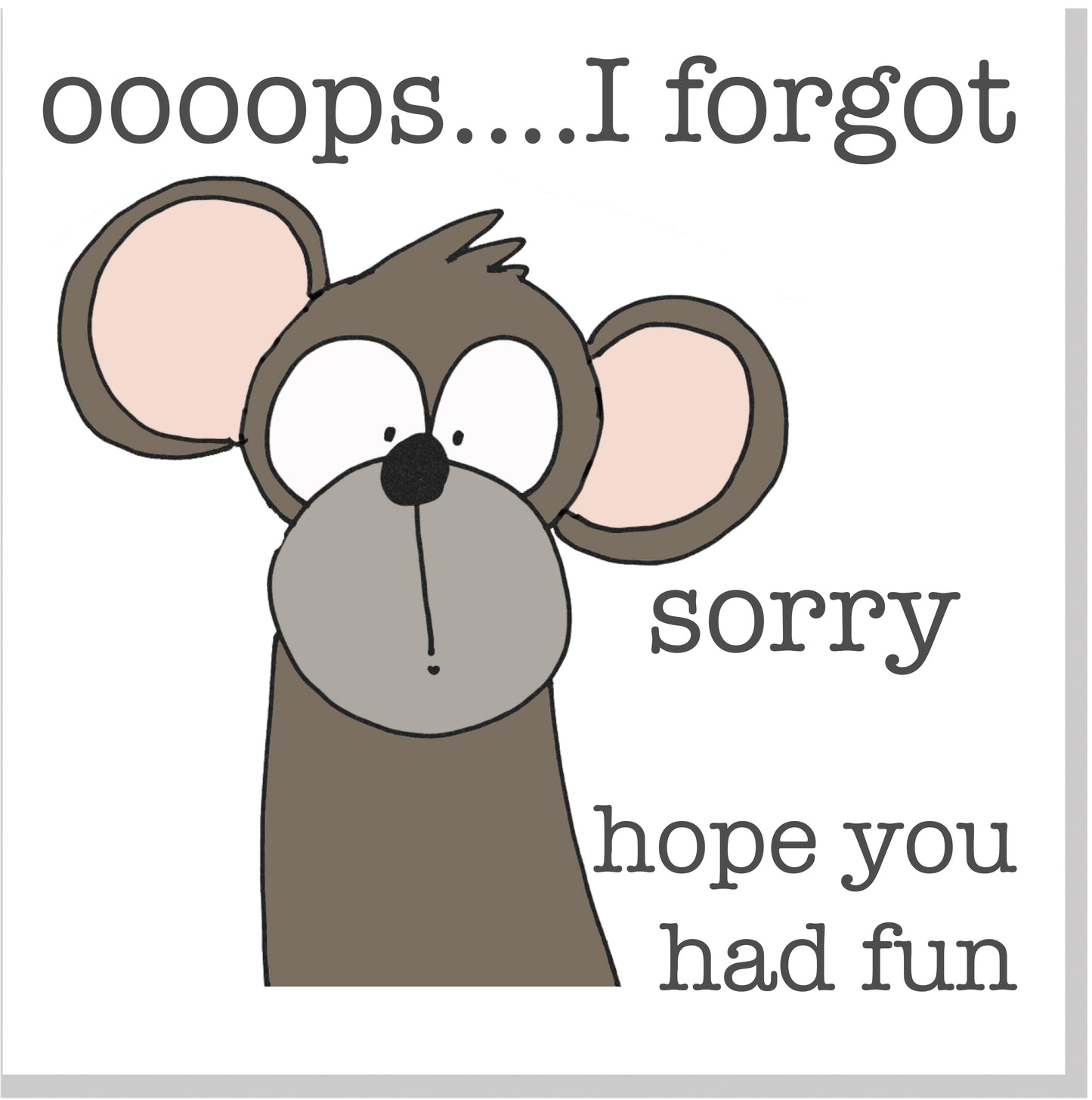 Monkey Sorry square card
