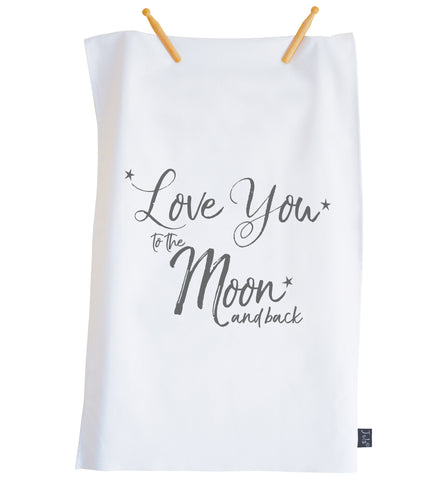 Moon & Back tea towel