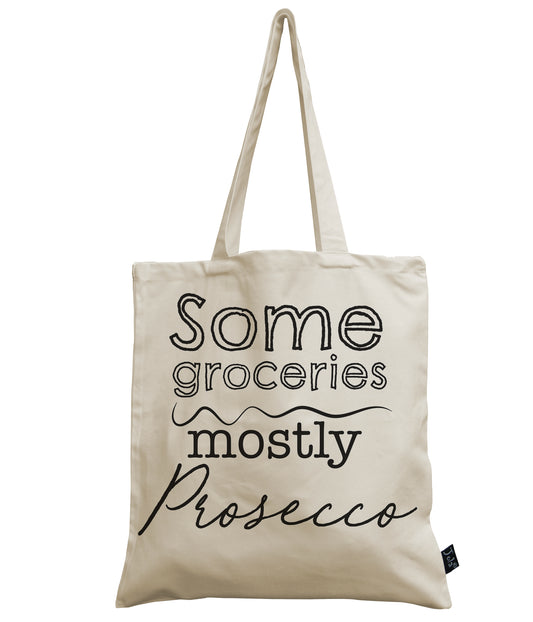 Some Groceries Mostly Prosecco canvas bag