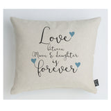 Mum & Daughter Forever blue hearts cushion