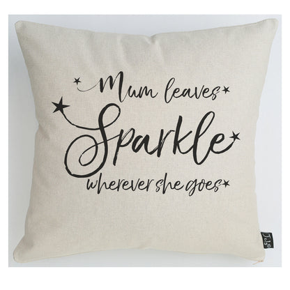 Personalised She leaves sparkle stars cushion