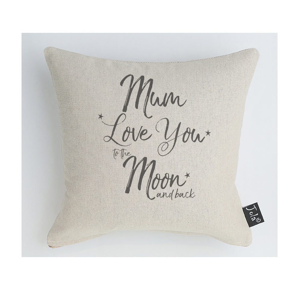 Mum Love you to the Moon and back cushion grey
