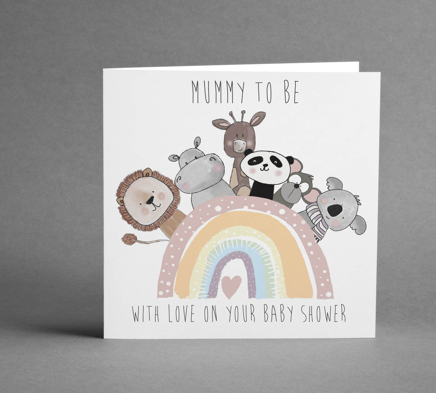 Pastel Rainbow Baby shower Square Card