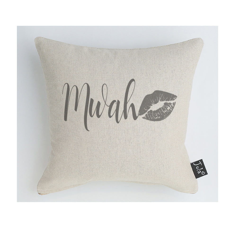 Mwah grey kiss cushion