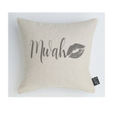 Mwah grey kiss cushion