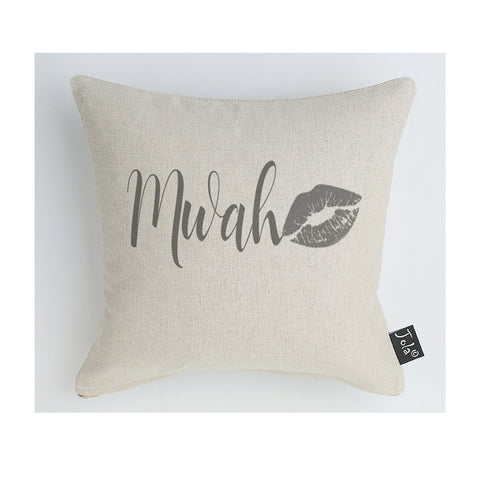 Mwah grey kiss cushion