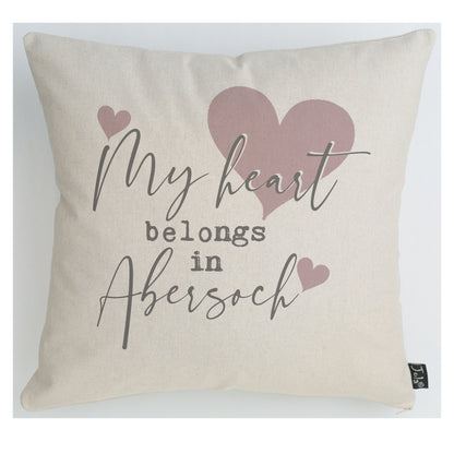 Personalised My heart belongs in... Cushion