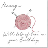 Knitting Nanny Birthday square card