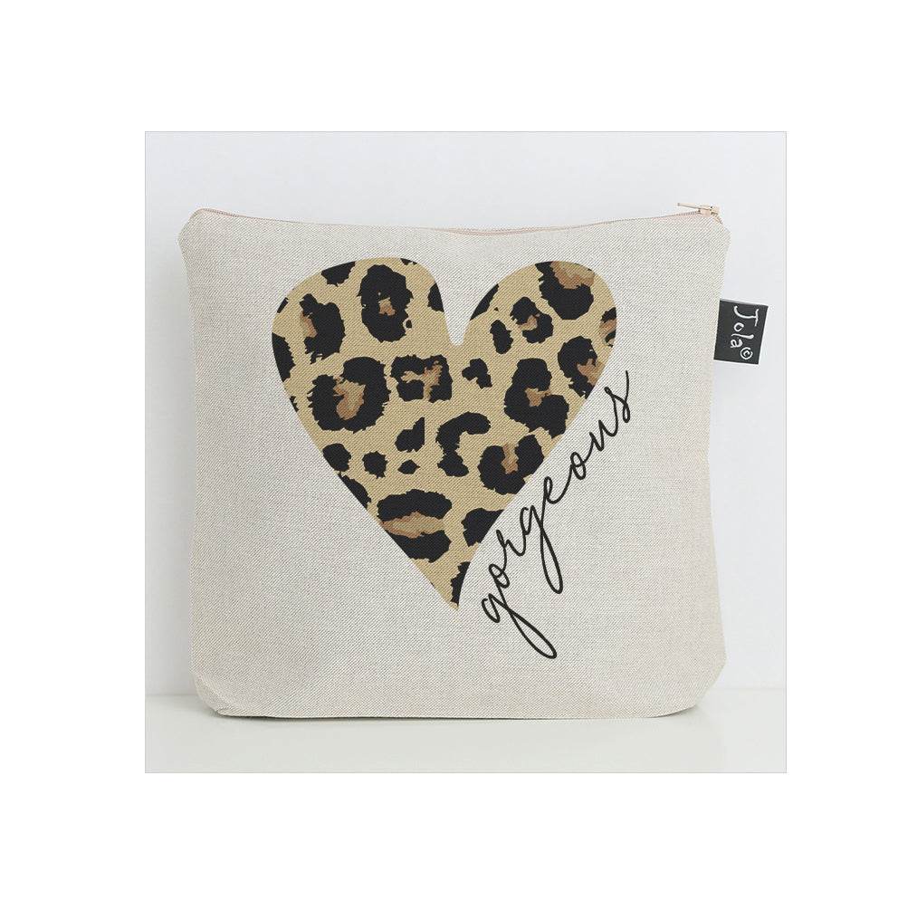 Gorgeous Leopard Heart washbag