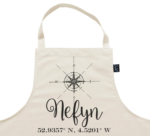 Personalised Compass & Coordinates City Apron