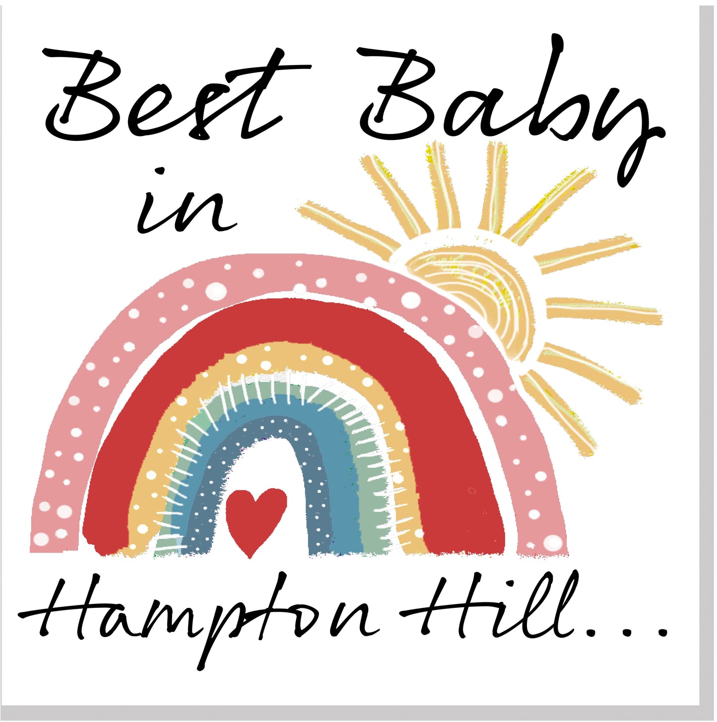 Personalised City Best Baby city rainbow card