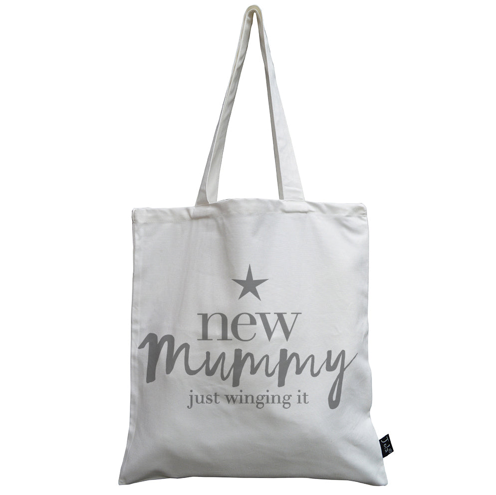 New Mummy winging it grey canvas bag