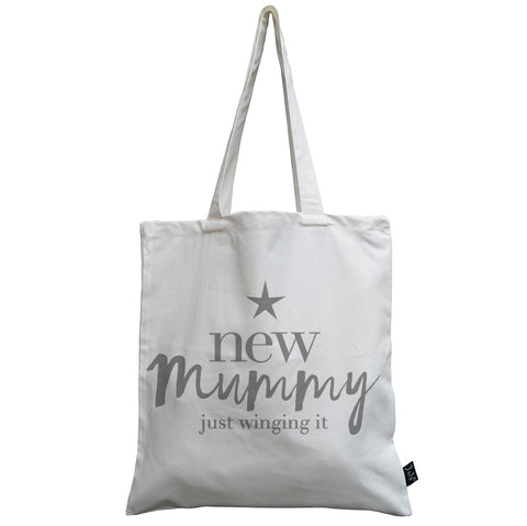New Mummy winging it grey canvas bag