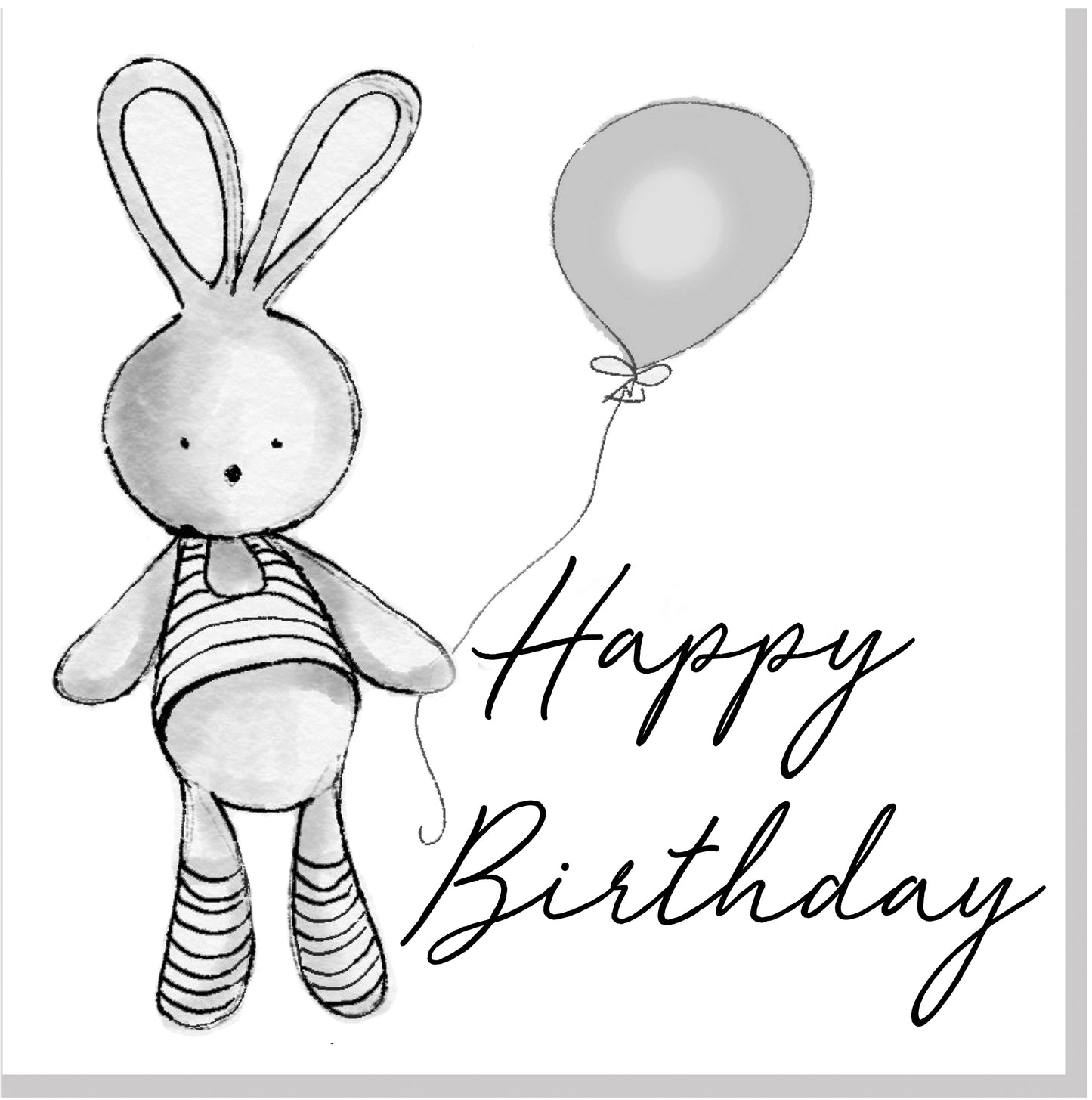Happy Birthday Bunny Balloon square card