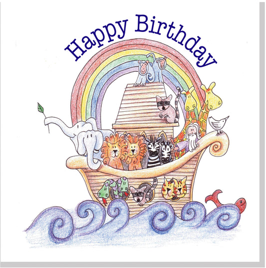 Noah's Ark Birthday square card