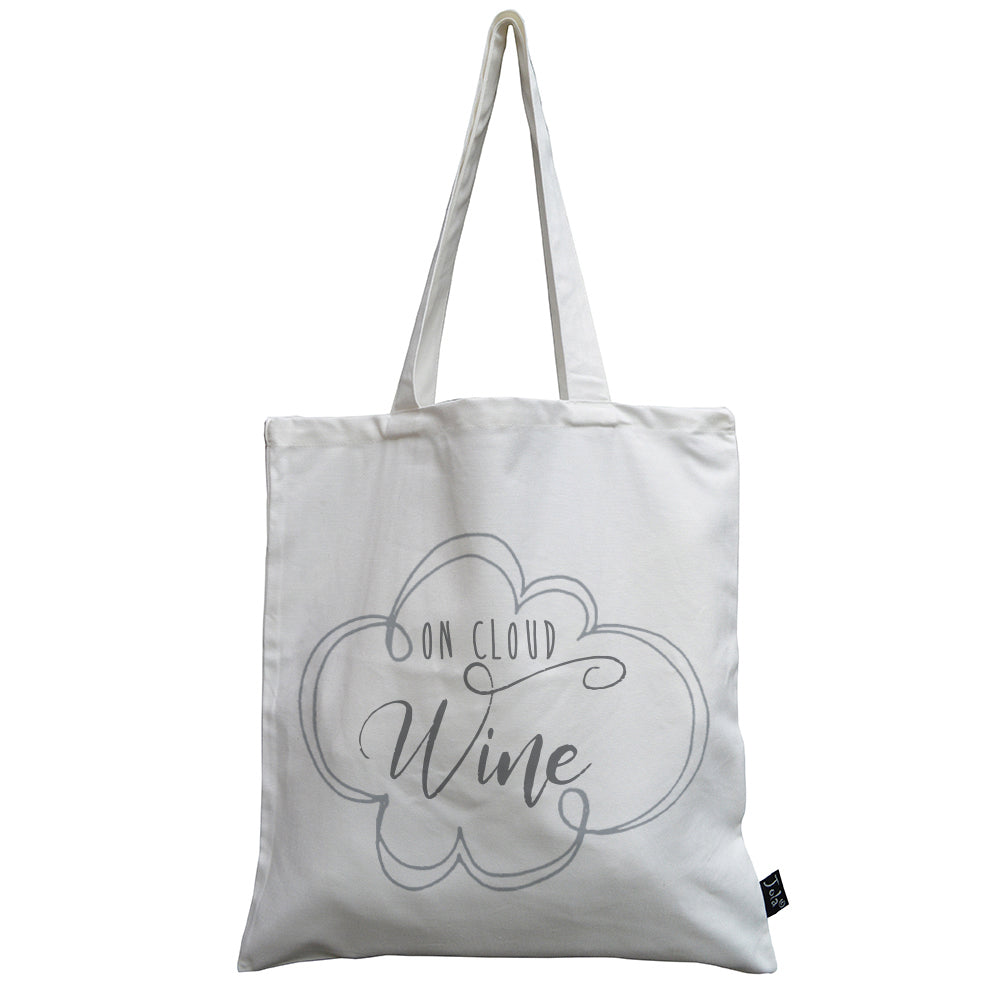 On cloud wine canvas bag