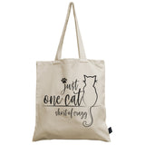 One cat short of crazy canvas bag