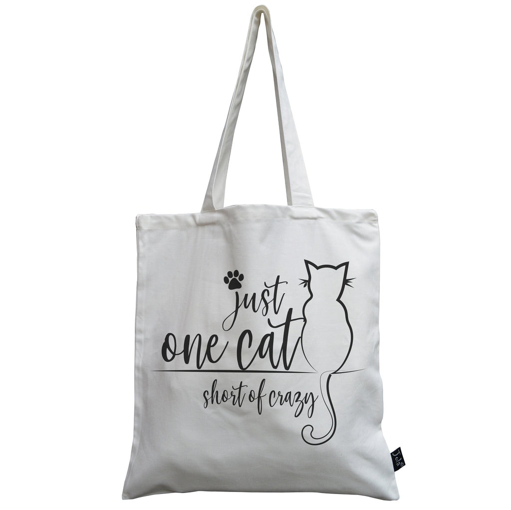 One cat short of crazy canvas bag