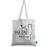 One cat short of crazy canvas bag