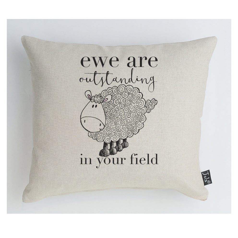 Ewe are outstanding in your field Cushion