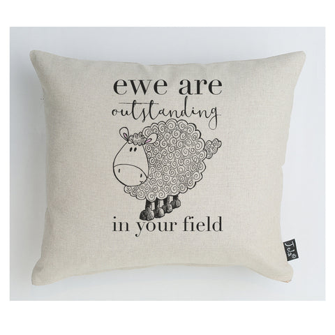 Ewe are outstanding in your field Cushion