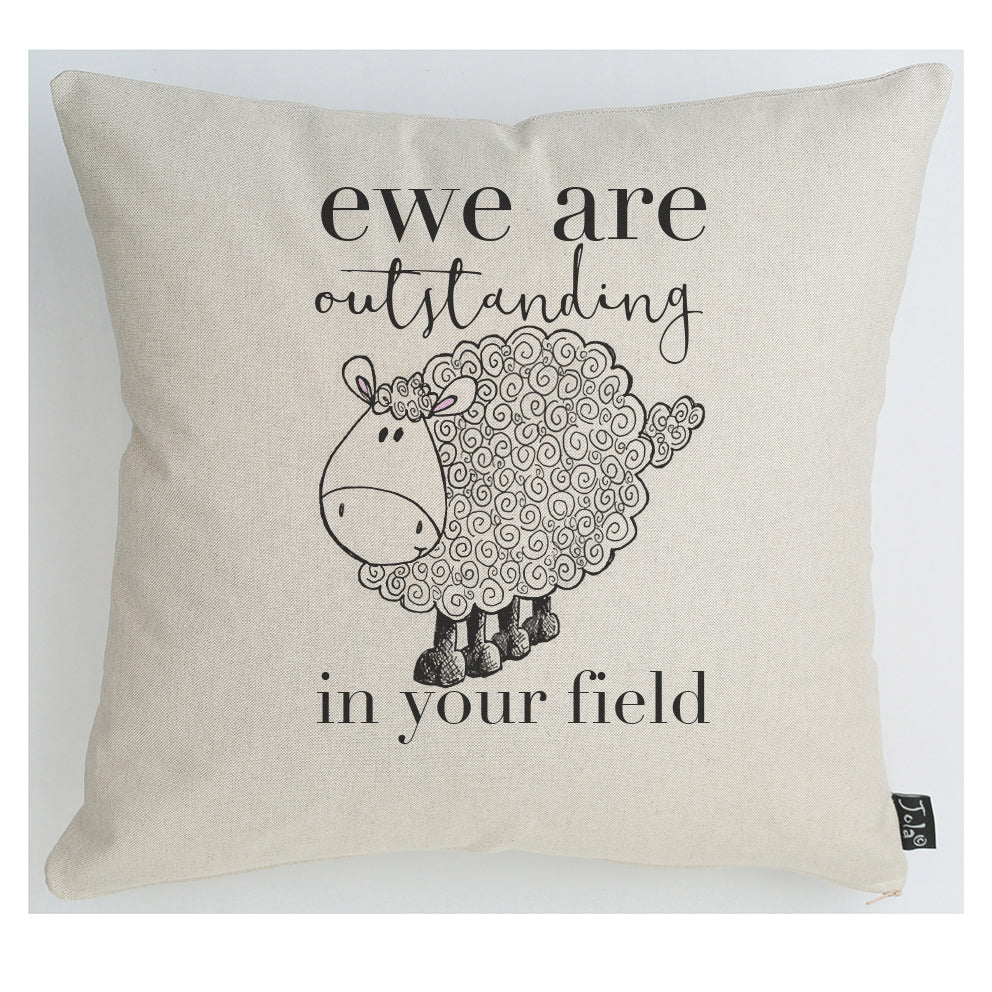 Ewe are outstanding in your field Cushion