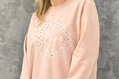 Love Spotty Oversized Cotton Mix Sweatshirt